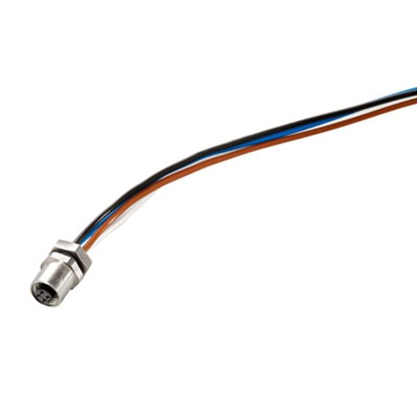 Built-in plugs, M5, Female socket, straight, Mounting thread: , Number of poles: 3, Strand / cable length: 0.2 m image 1