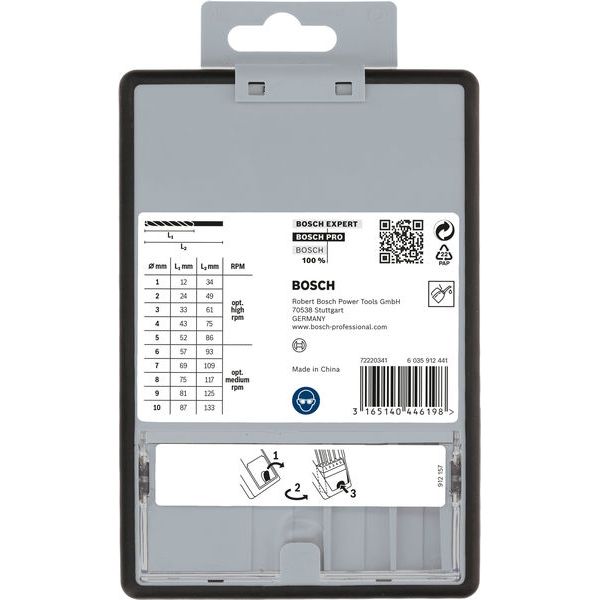 10-piece Robust Line metal drill bit set HSS-G, 135° 1; 2; 3; 4; 5; 6; 7; 8; 9; 10 mm, 135° 10 pcs. image 1