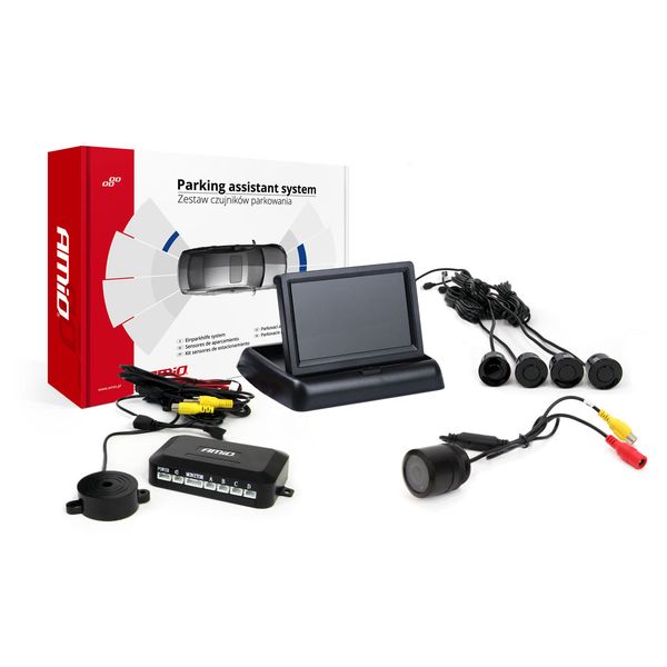 Parking assistant system TFT02 4,3" with HD-301-IR 4 sensors black image 1