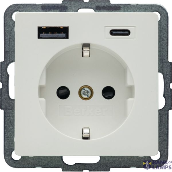 WCD RA, USB A + USB C (PD), berker Q.1/Q.3/Q.7 polarwit soft finish image 1