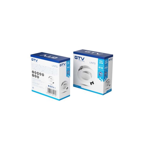 Spot luminaire housing LINTO, IP20, PC, round, Ø90x29 mm, white image 3