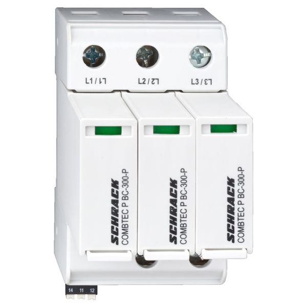Surge arrester, 3+0 TNC, Class I+II(B+C), 300V, 12.5kA image 1
