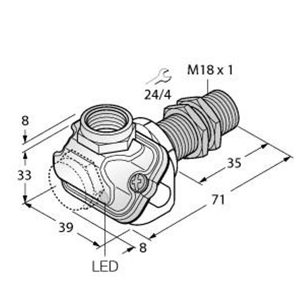 Inductive Sensor With Increased Temperature Range   BI5-EM18WDTC-Y1X image 1