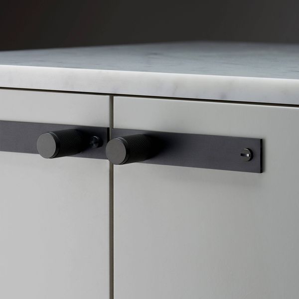 FURNITURE KNOB / PLATE / CROSS / BLACK image 1