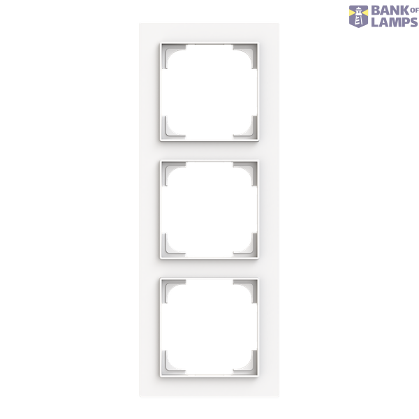 Cover frame 3-gang(s) studio white matt - Busch-art linear image 1