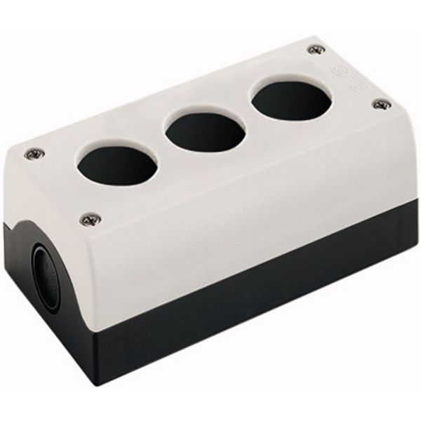 M22-I3-PG Surface mounting enclosure, RAL 7035, Number of locations: 3 image 1