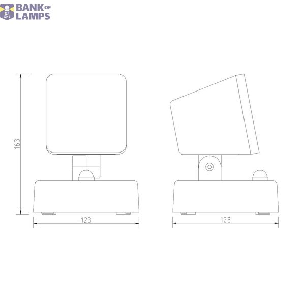 Zeta LED Square Single PIR 12,5W 800lm 3000K IP54 anthracite image 3