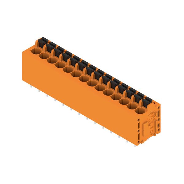 Printed circuit board terminals, 5.00 mm, Number of poles: 14, 180°, Solder pin length (l): 3.5 mm, tinned, orange, PUSH IN with actuator, Clamping range, max. : 2.5 mm², Box image 2