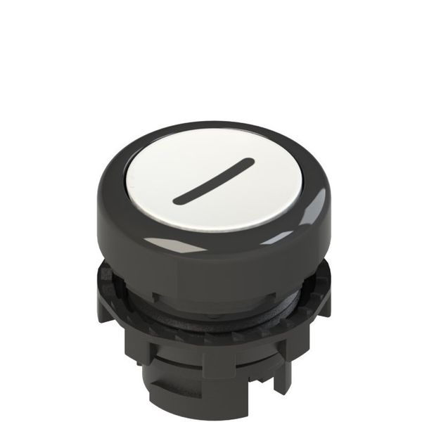 Spring-return white flush pushbutton with marking image 1