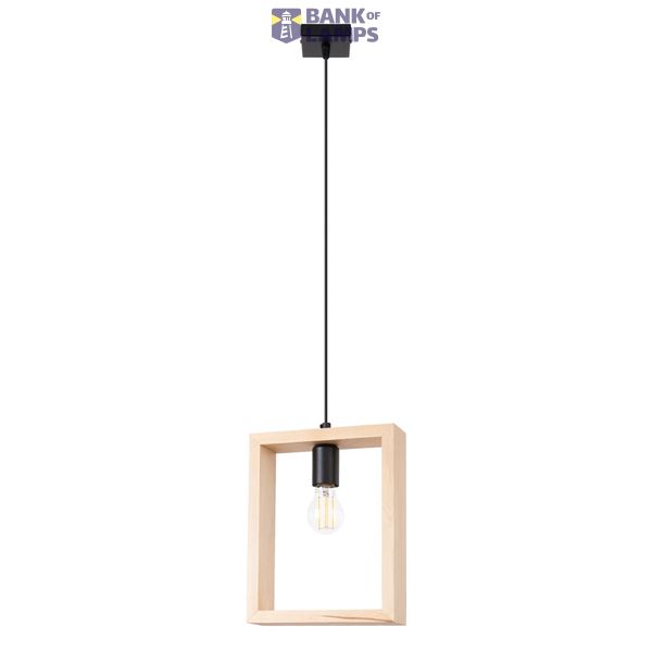 Pendant lamp ARIES natural wood image 1