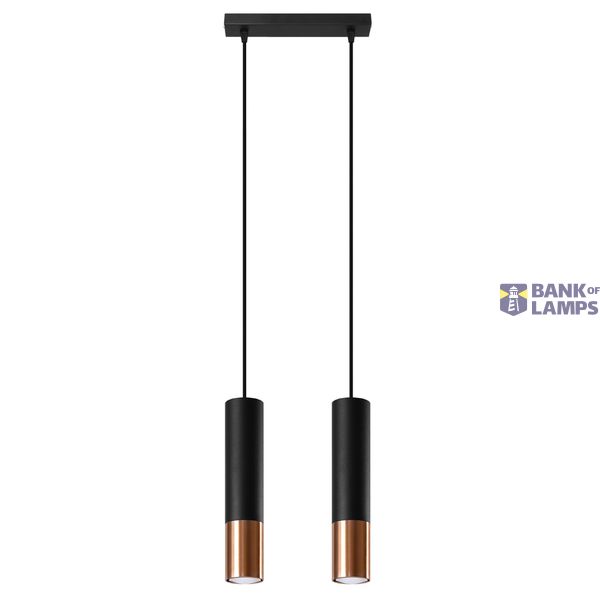 HANGING LAMP LOOPEZ 2 BLACK/COPPER GU10 2X40W IP20 image 2