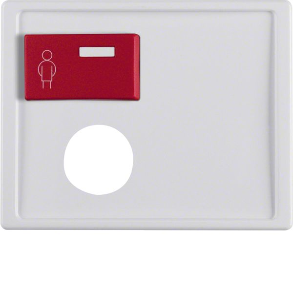 Centre plate plug-in opening, red button at top, arsys, p. white gloss image 1
