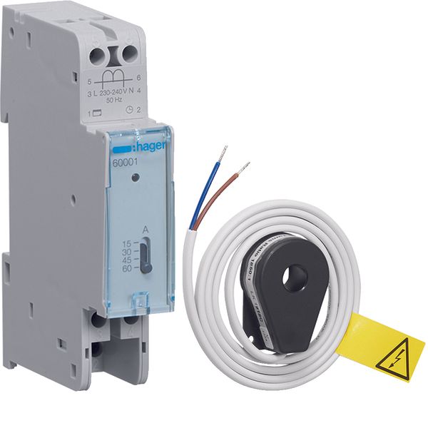 Priority relay + CT, 1x input 15,30,45,60A, 1x output 250V 0.5A AC1 image 1