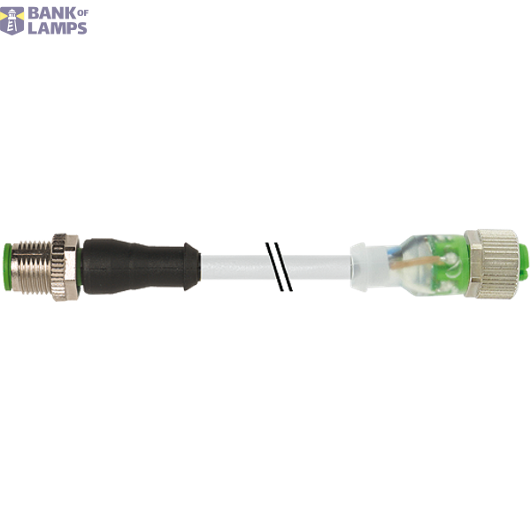 M12 male 0° / M12 female 0° A-cod. LED PUR 4x0.34 gy 30m image 1