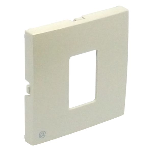 COV PLAT F/SINGLE RJ45 COMP SOCKETS IVORY image 2