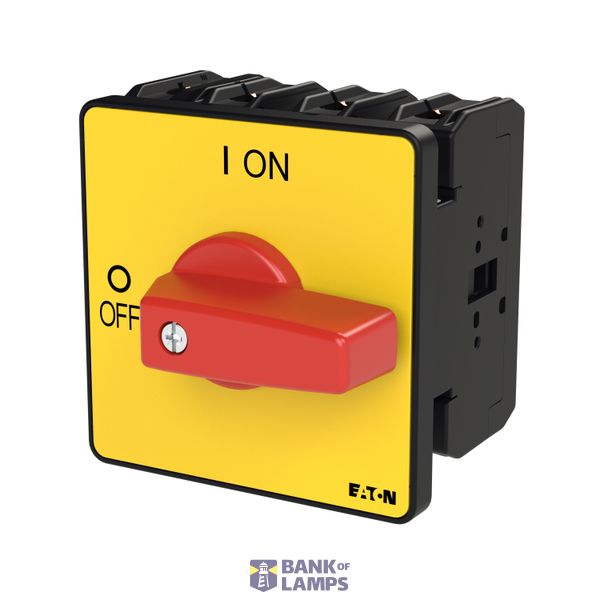 P3 On-off switch, 80 A,Flush mounting, 4 pole, Form E, Red, Short thum image 7