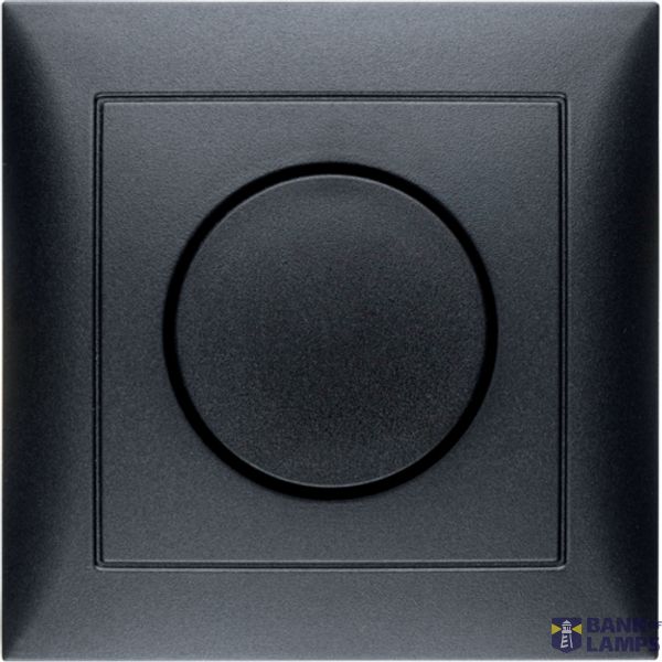 Dimmer, rotary with knob, 230 V~, 50 Hz, 230 V lamps and halogen lamps 60 to 400 W, with rotary on/off, Berker S.1, anthracite, matt image 1