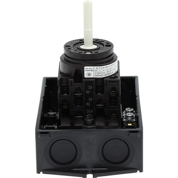 T0-3-8342/I1/SVB Main switch, T0, 20 A, surface mounting, 3 contact unit(s), 6 pole, Emergency switching off function, With red rotary handle and yellow locking ring, image 7