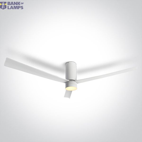 WHITE ABS CEILING FAN 29W LED 15W CCTV IP20 230V image 1