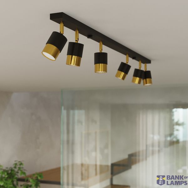 CEILING LAMP NERO 6 BLACK/GOLD GU10 6X40W IP20 image 7