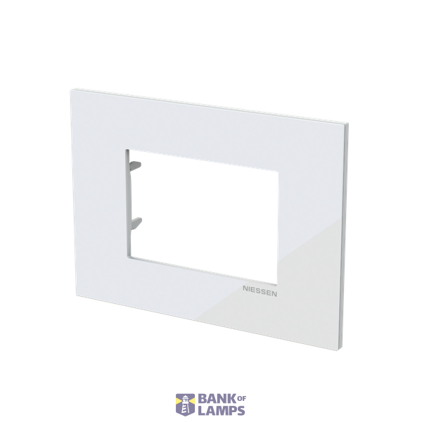 Frame - 1-gang / 3-modules - Niessen logo - Tacteo White image 2