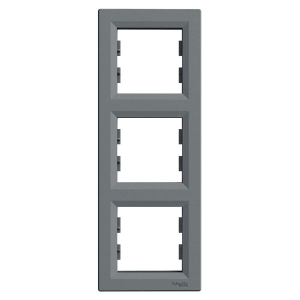 Asfora frame vertical, 3-gang, Steel image 1