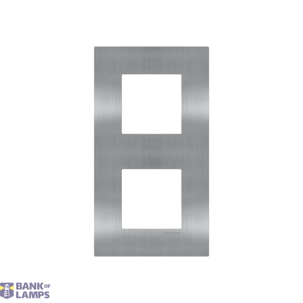 Frame 2-gang / 2+2-modules - Niessen logo - S - Stainless Steel image 1