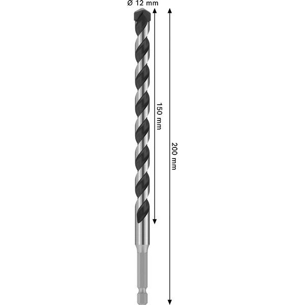 PRO HEX-5 Drill Bit 12x150x200mm image 2