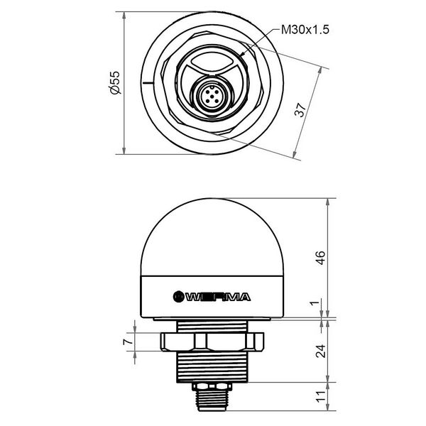 MC55 UL Beacon 24V RGY M12 image 4