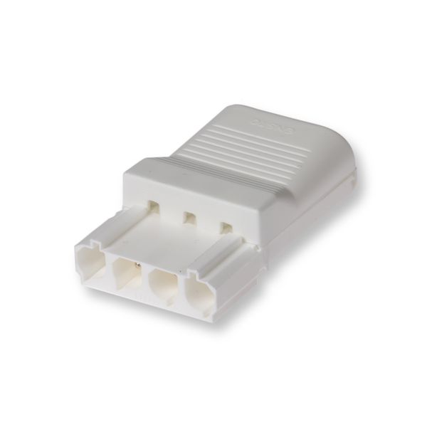 Coupler 4-p plug, str-rel, narrow, wht image 2