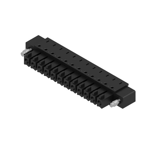 PCB plug-in connector, female header, Flange, THT/THR solder connection, 3.81 mm, Number of poles: 12, 90°, Solder pin length (l): 1.5 mm, tinned, black, Box image 5