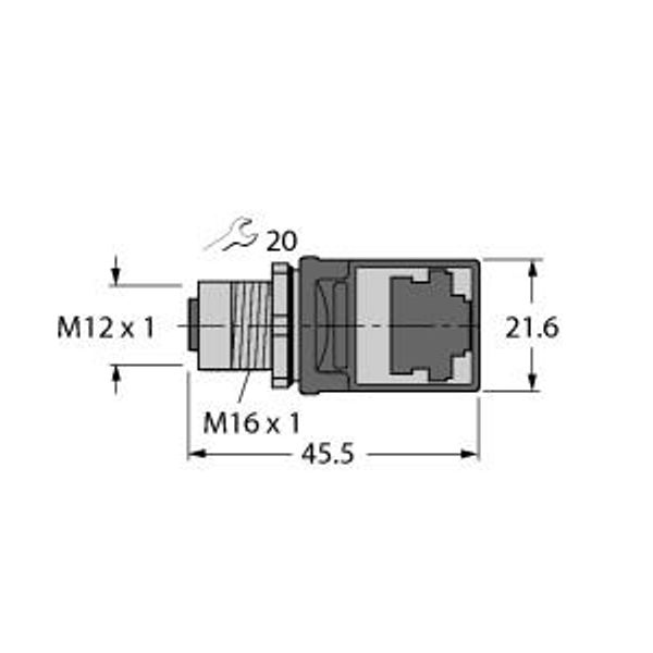 Accessories for Fieldbus Systems Wall/Panel Feedthrough   FKSDD RJ45SF 44 image 1