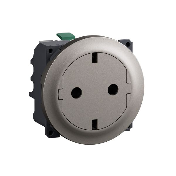 SOCKET 2P+E SCHUKO SURFACE AUTO TERMINALS TITANIUM image 2