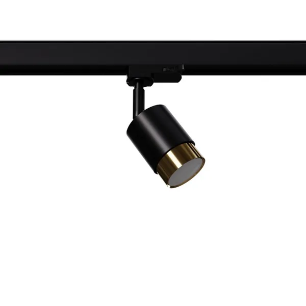TRACK LAMP 3 PHASE MOVABLE NERO BLACK/GOLD GU10 4000K 7W 530LM image 1
