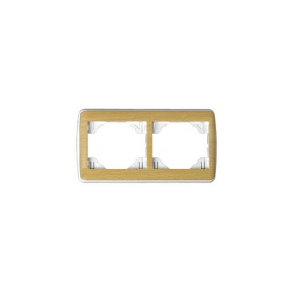 DOUBLE HORIZ FRAME WHITE/BEECH WOOD image 1