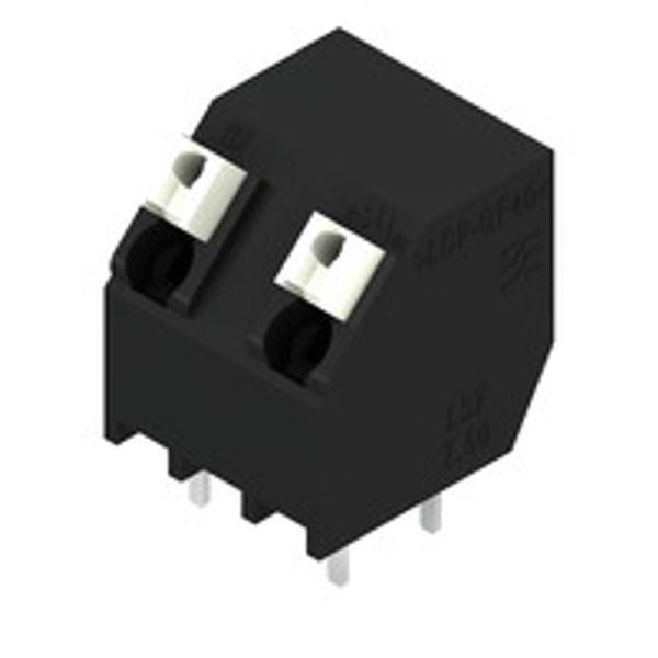 Printed circuit board terminals, 7.50 mm, Number of poles: 2, 135°, Solder pin length (l): 3.5 mm, black, PUSH IN with actuator, Clamping range, max. : 1.5 mm², Tape image 1