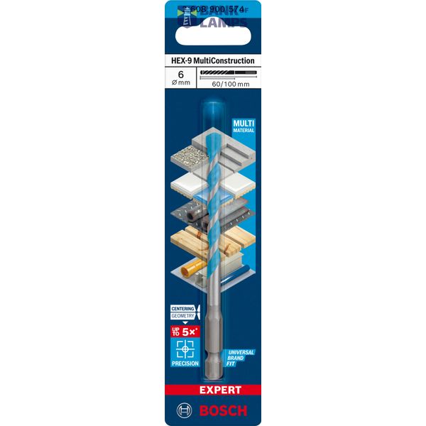 EXPERT HEX-9 MultiConstruction Drill Bit, 6x60x100 image 2