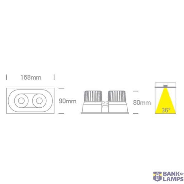 WHITE 2x6,5W WW 700mA IP54 ADJUSTABLE DARK LIGHT image 2