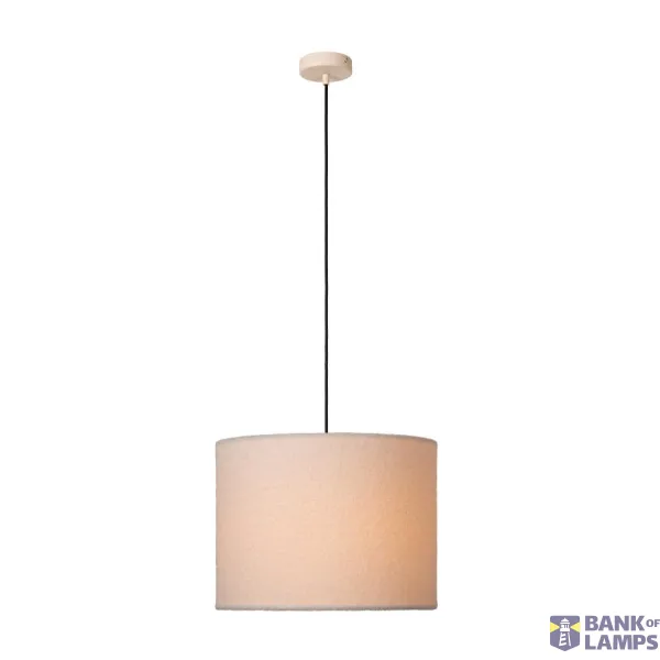 Lucide WOOLLY - Hanging lamp - Ø 40 cm - 1xE27 - Beige image 1