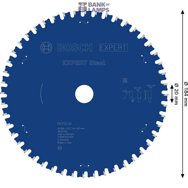 Circular saw blade Expert for Steel 184 x 20 x 2,0 mm, 48 image 3