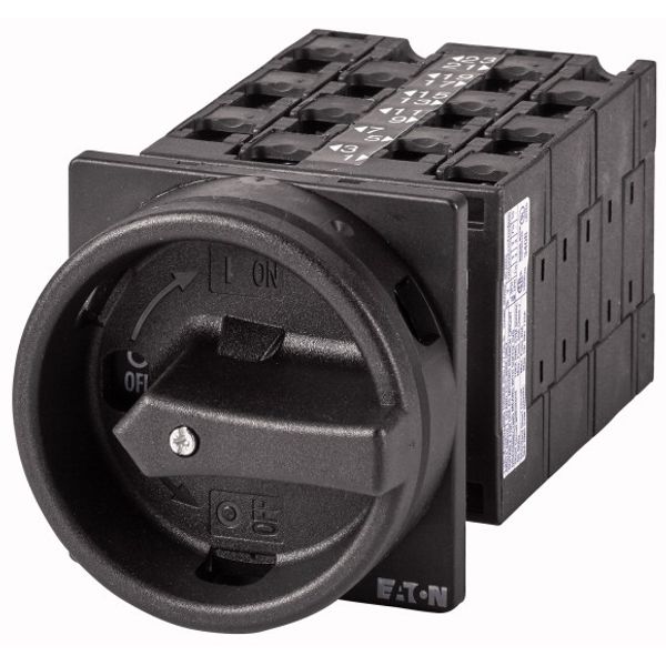 T3-6-8348/EA/SVB-SW Main switch, T3, 32 A, flush mounting, 6 contact unit(s), 12-pole, STOP function, With black rotary handle and locking ring image 1