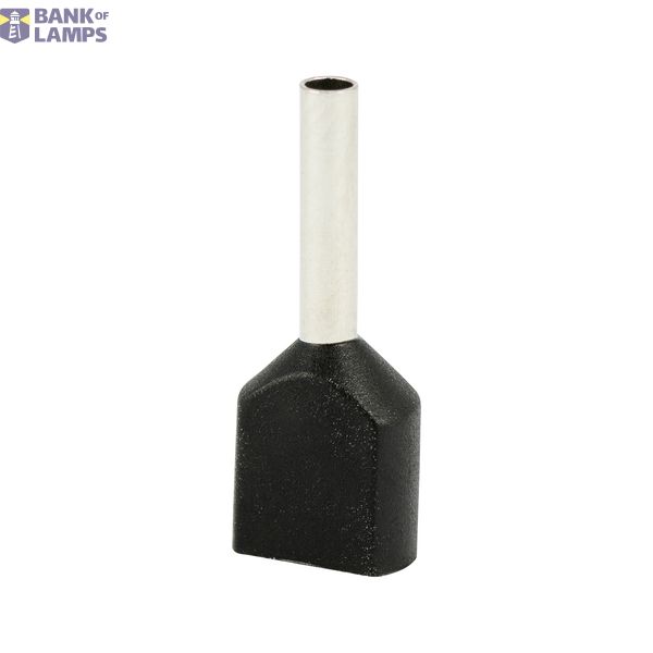 Double insulated sleeve terminal HI 2x0.5/8-black, black, Al/Cu image 1