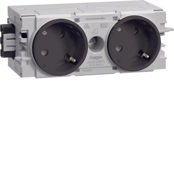 Socket-outlet 2-g. 45° Wago C-Profile gb image 1