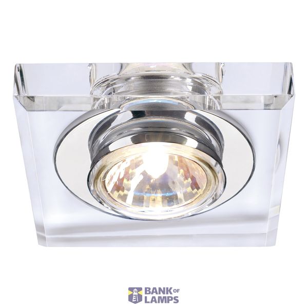 CRYSTAL I downlight, square, chrome/crystal clear, MR16, max. 35W image 1