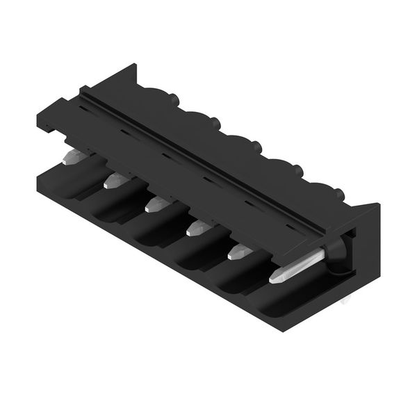 PCB plug-in connector, male header, open side, THT solder connection, 5.08 mm, Number of poles: 6, 90°, Solder pin length (l): 3.2 mm, tinned, black, Box image 4