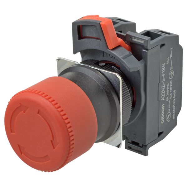 Emergency stop switch, Push-In, non-illuminated, 30 mm dia, push-lock/ A22E0023C image 3