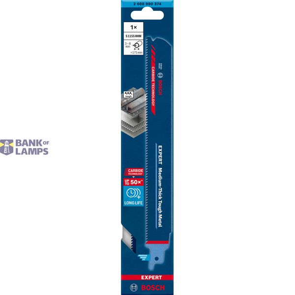 EXPERT ‘Medium-Thick Tough Metal’ S 1155 HHM Reciprocating Saw Blade 1-pc image 2