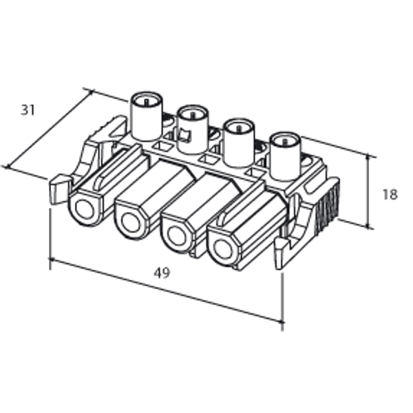 Coupler 4-p socket, blk image 2