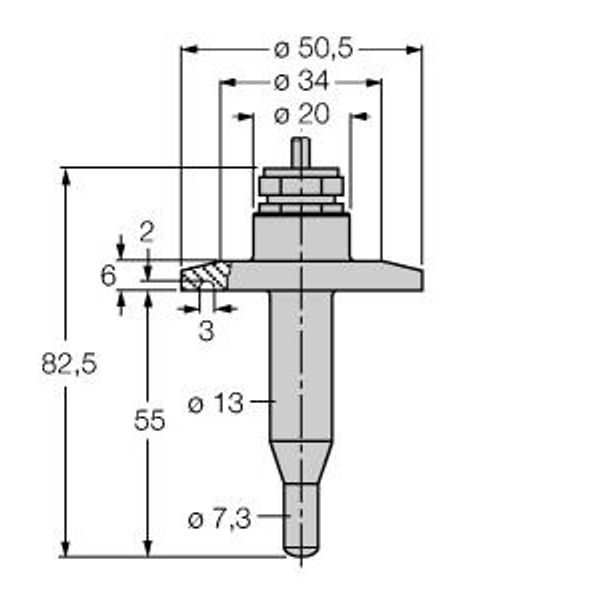 Flow Monitoring Immersion Sensor without Integrated Processor   FCS-50A4-NA/D014 image 1