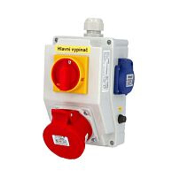 Combination SB220 3xsocket + switch IP44 image 1
